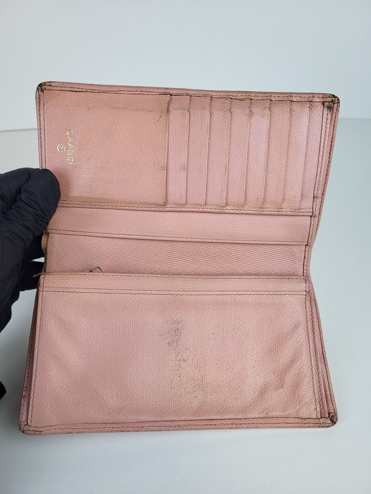 Chanel Vintage Pink Leather Continental Wallet