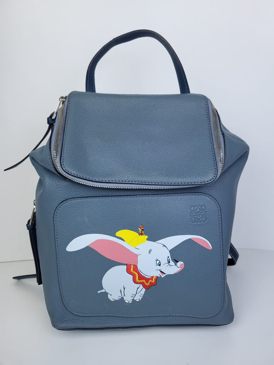 Loewe Backpack Disney Flying DUMBO  Stone Blue Leather GOYA Limited Edition 