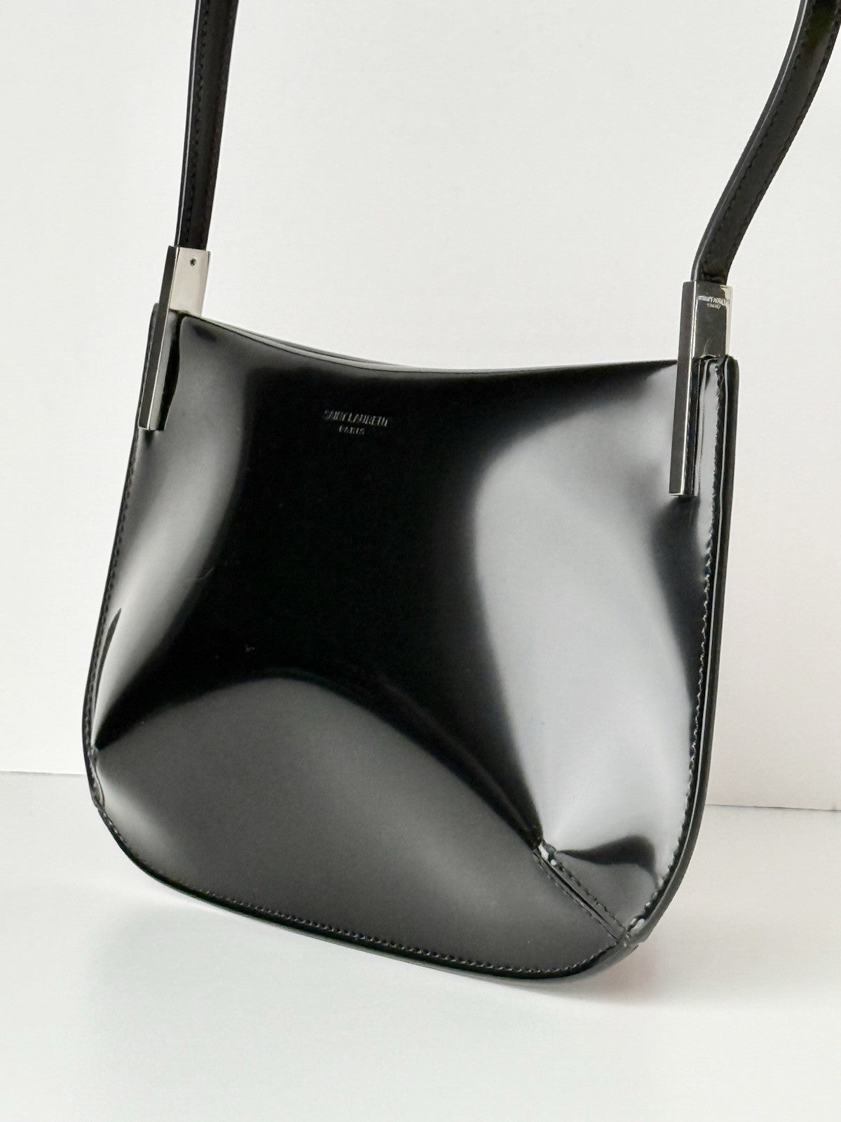 Saint Laurent Mini Flat Shoulder Bag in Patent Leather