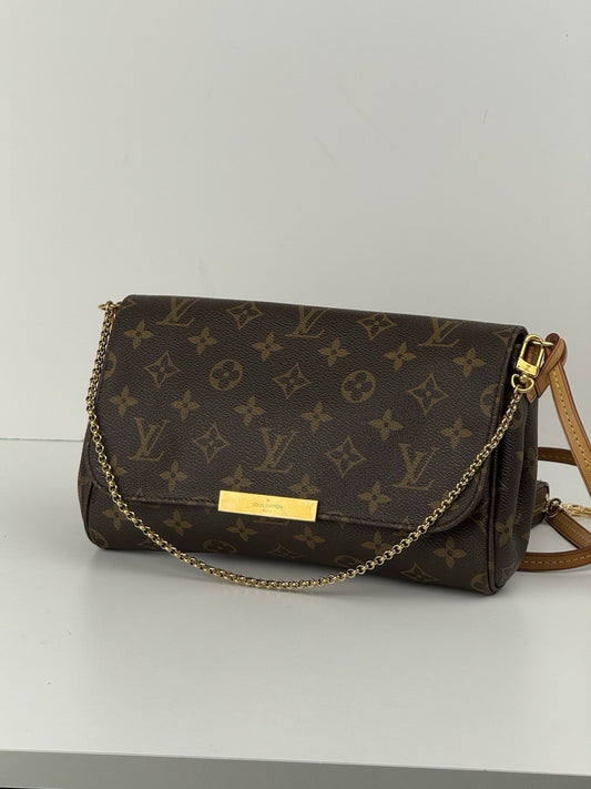 Louis Vuitton Favorite MM Brown Leather Crossbody Bag