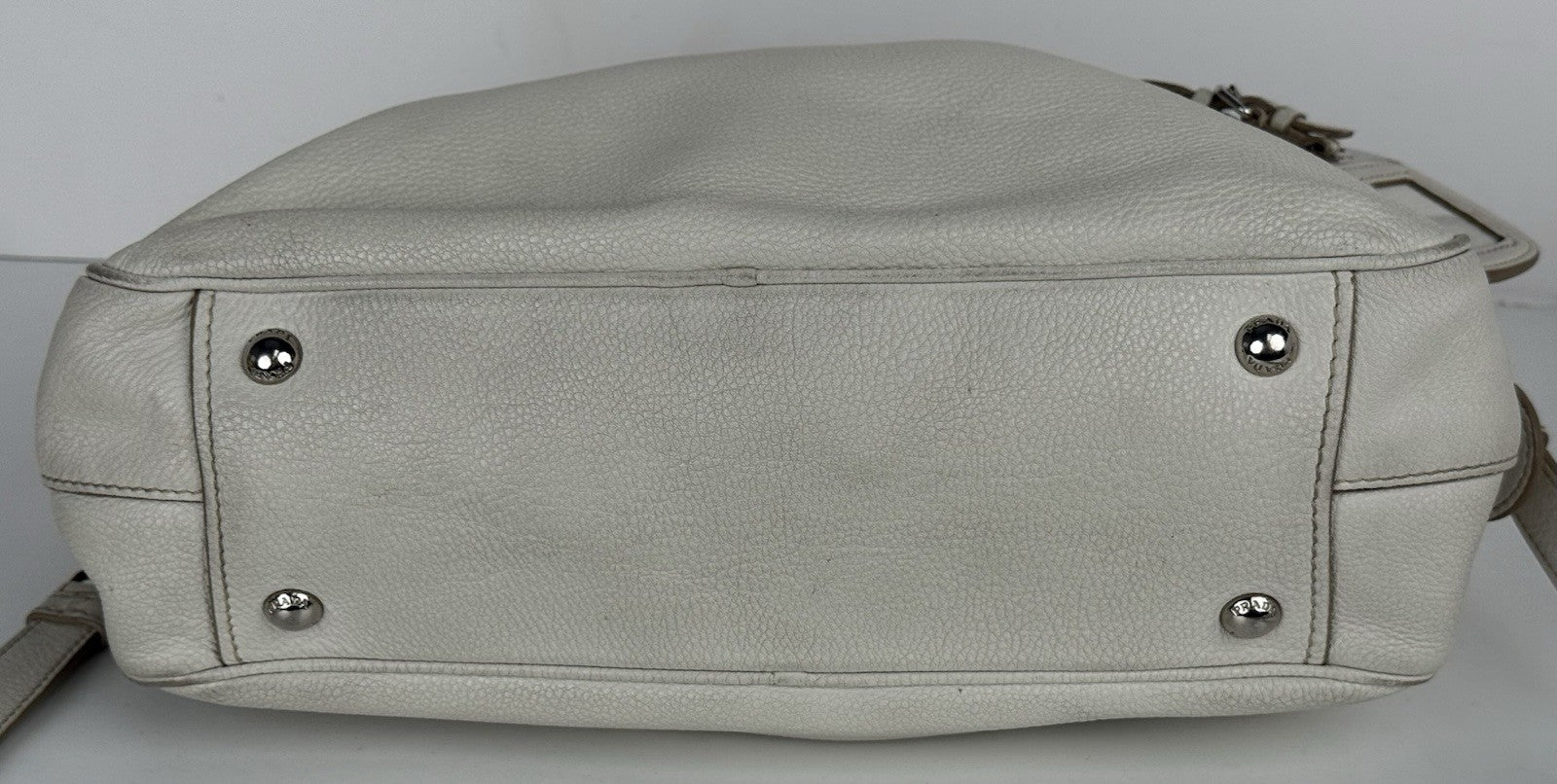 PRADA Two Way Shoulder Bag White Leather