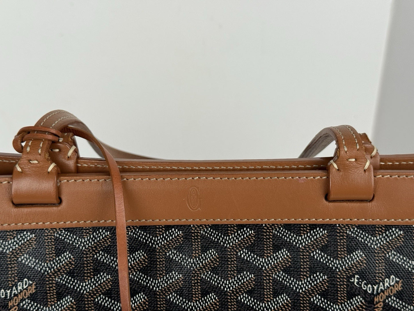 Goyard Bellechasse PM Women's Tote Bag Coated Black/Brown Canvas