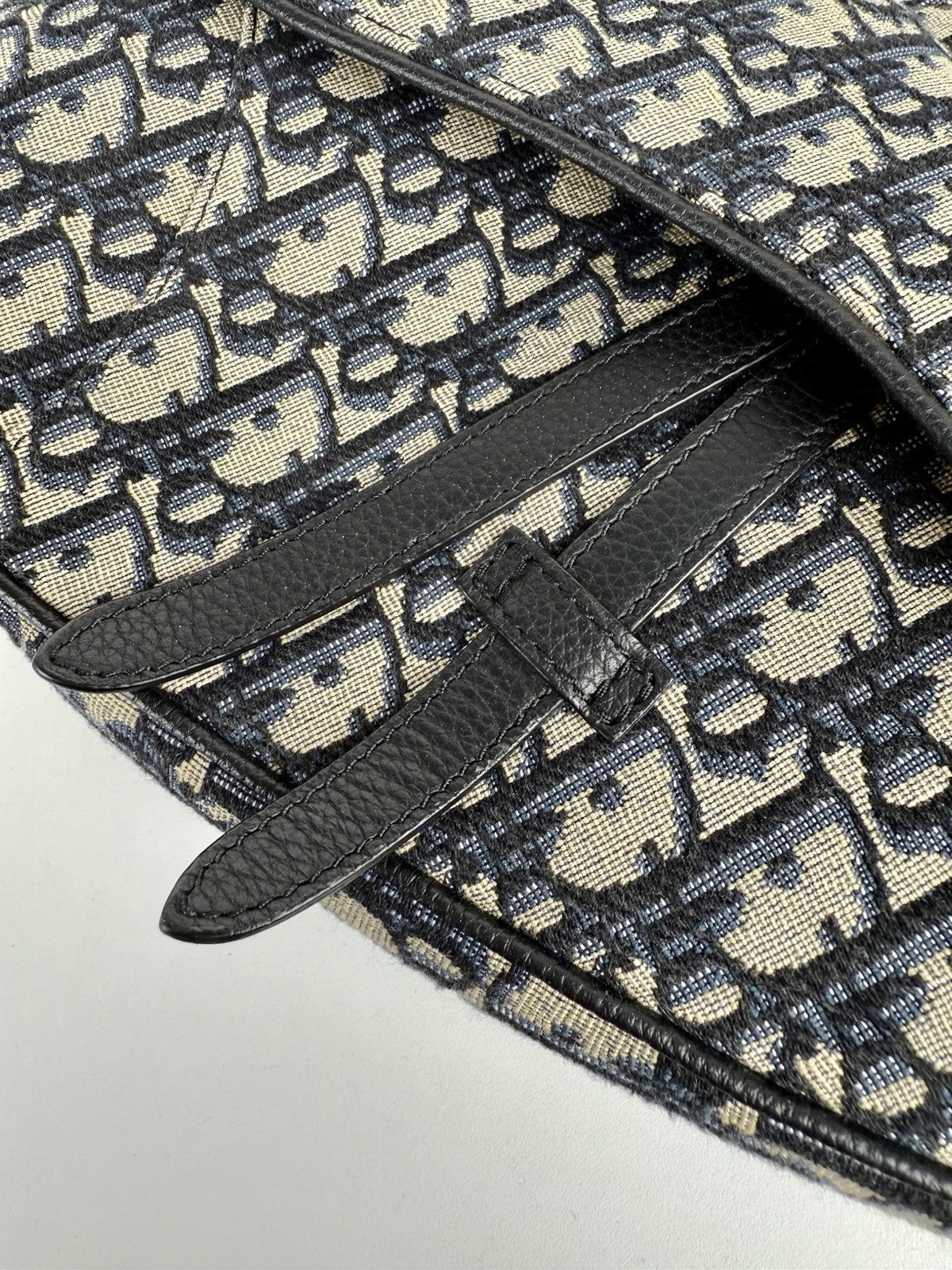 DIOR JACQUARD OBLIQUE SADDLE BAG MENS CHRISTIAN DIOR BLACK