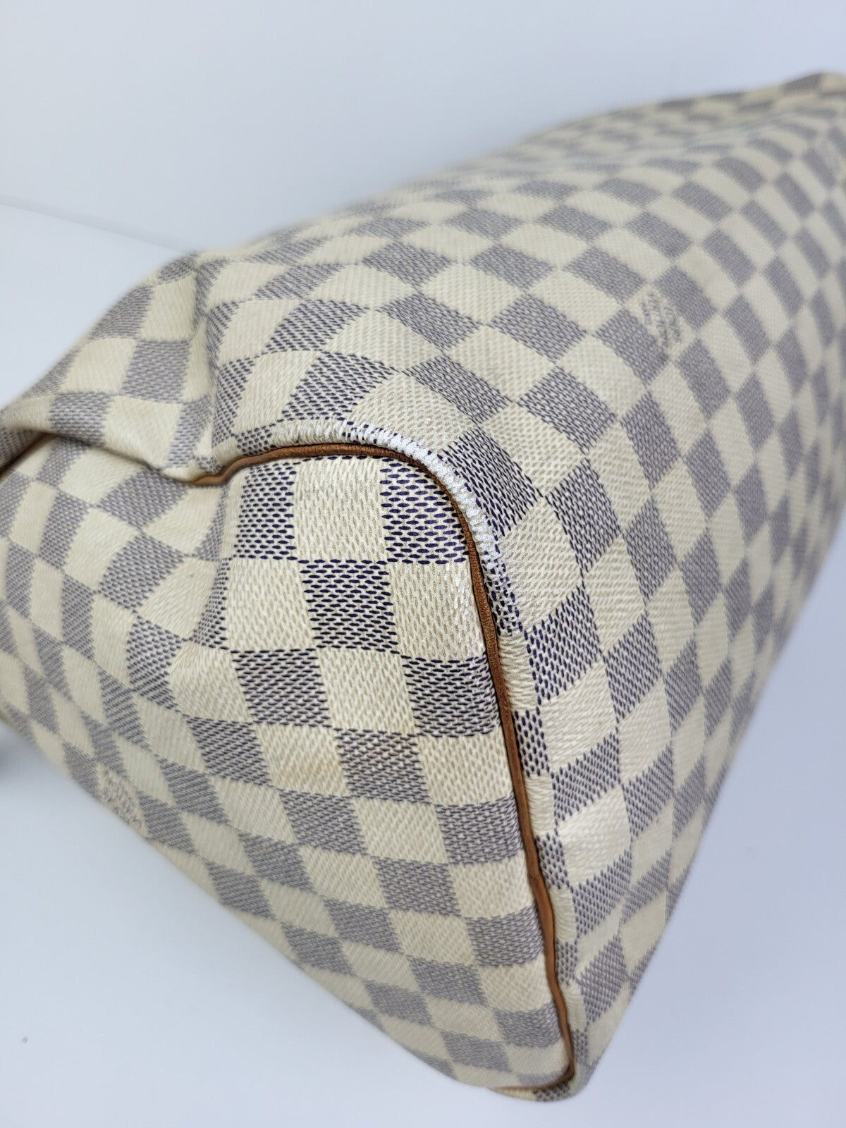 Louis Vuitton Speedy Bandouliere Damier Azur Duffle 35 Canvas Bag