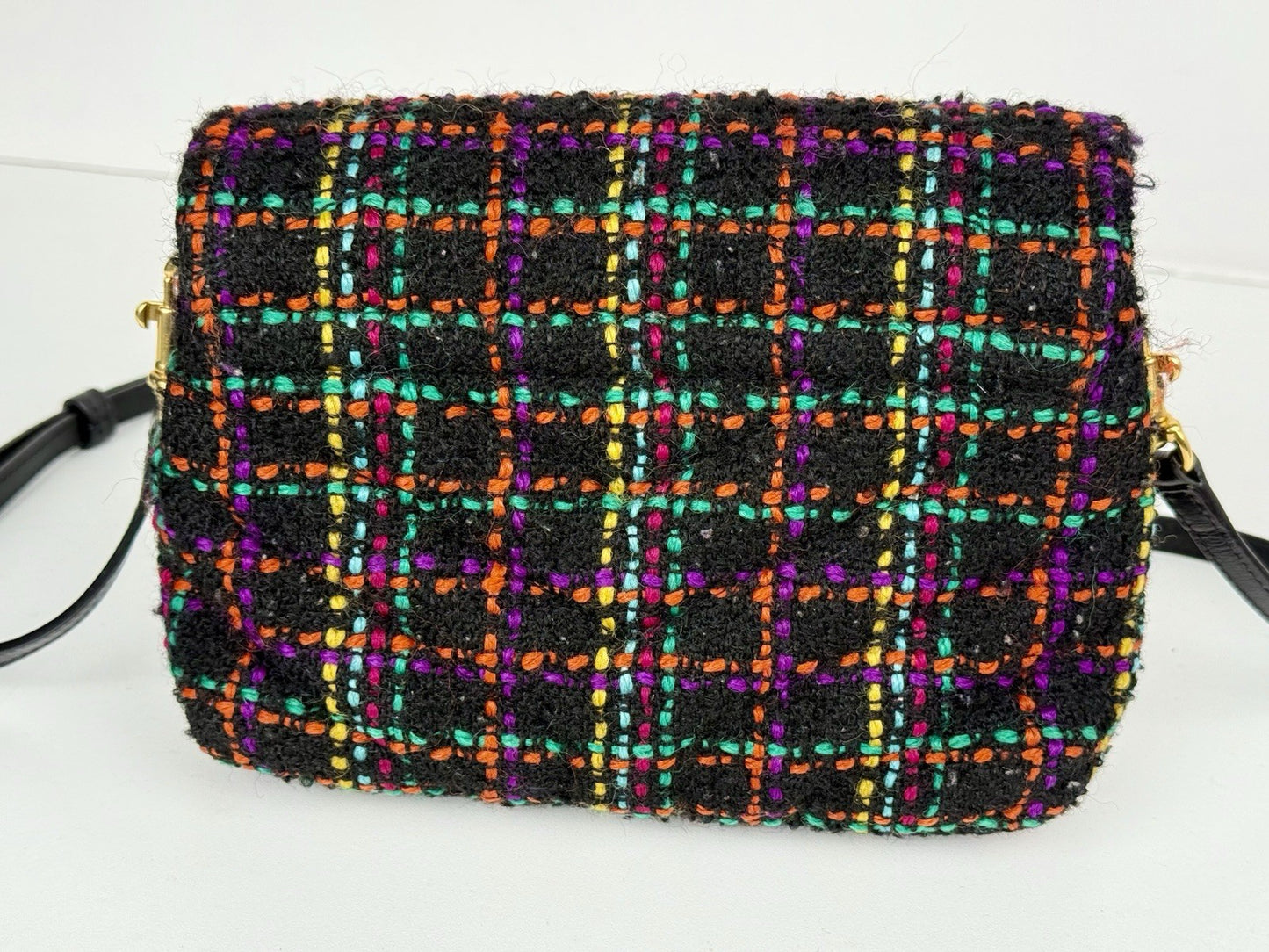 Saint Laure Tweed Toy Loulou Shoulder Bag Black
