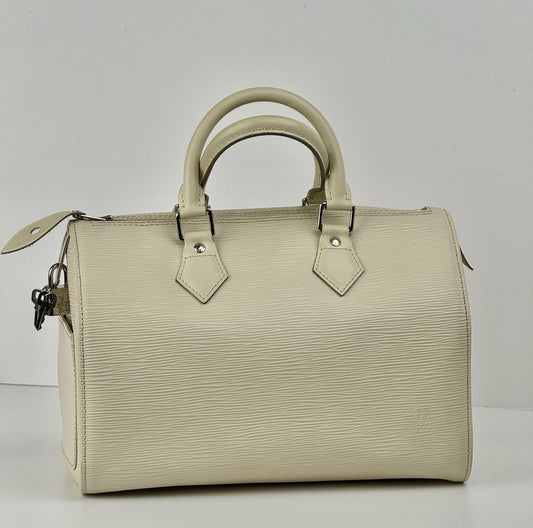 Louis Vuitton Handbag Rare Ivory EPI Speedy 25  Bag
