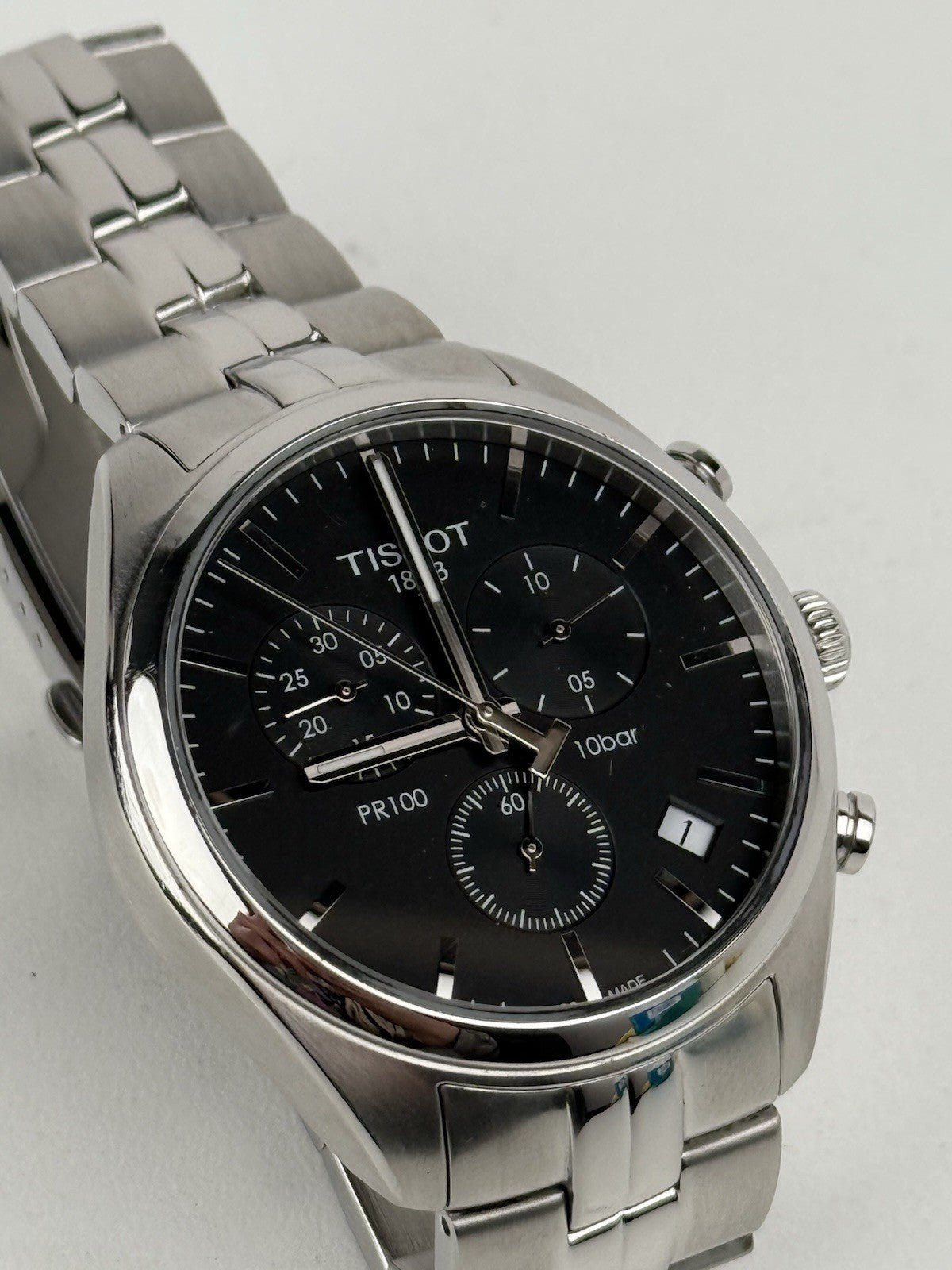 Tissot Men’s PR 100 Black Dial Stainless Steel 40mm Watch T101417A Swiss Made