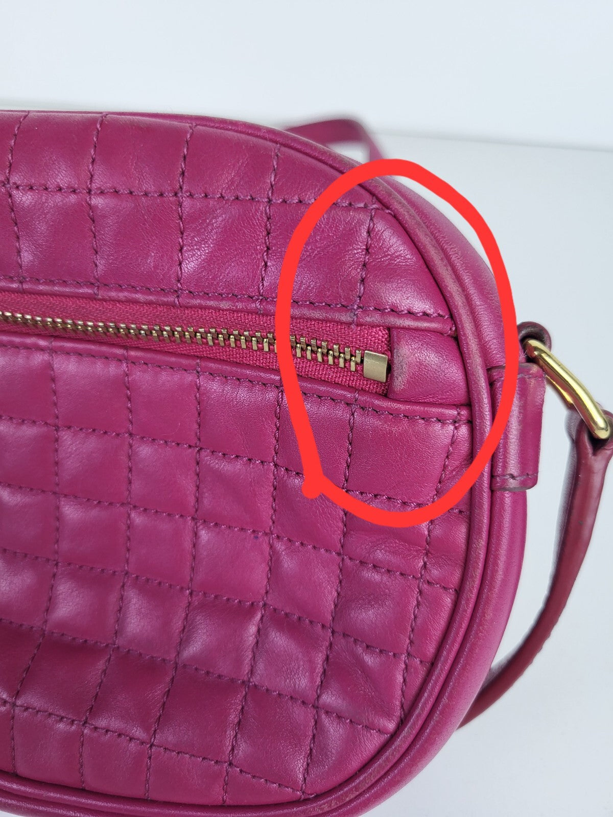 Celine Bag Pink Quilted Calfskin Leather C Charm Small Camera Bag