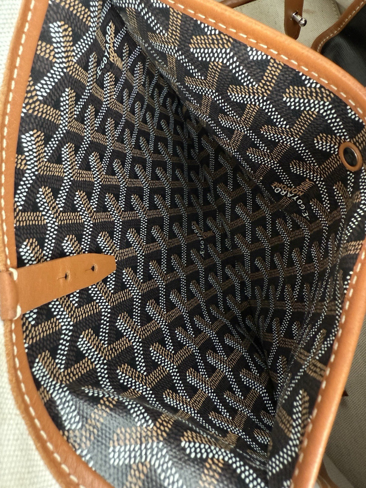 Goyard Bellechasse PM Women's Tote Bag Coated Black/Brown Canvas