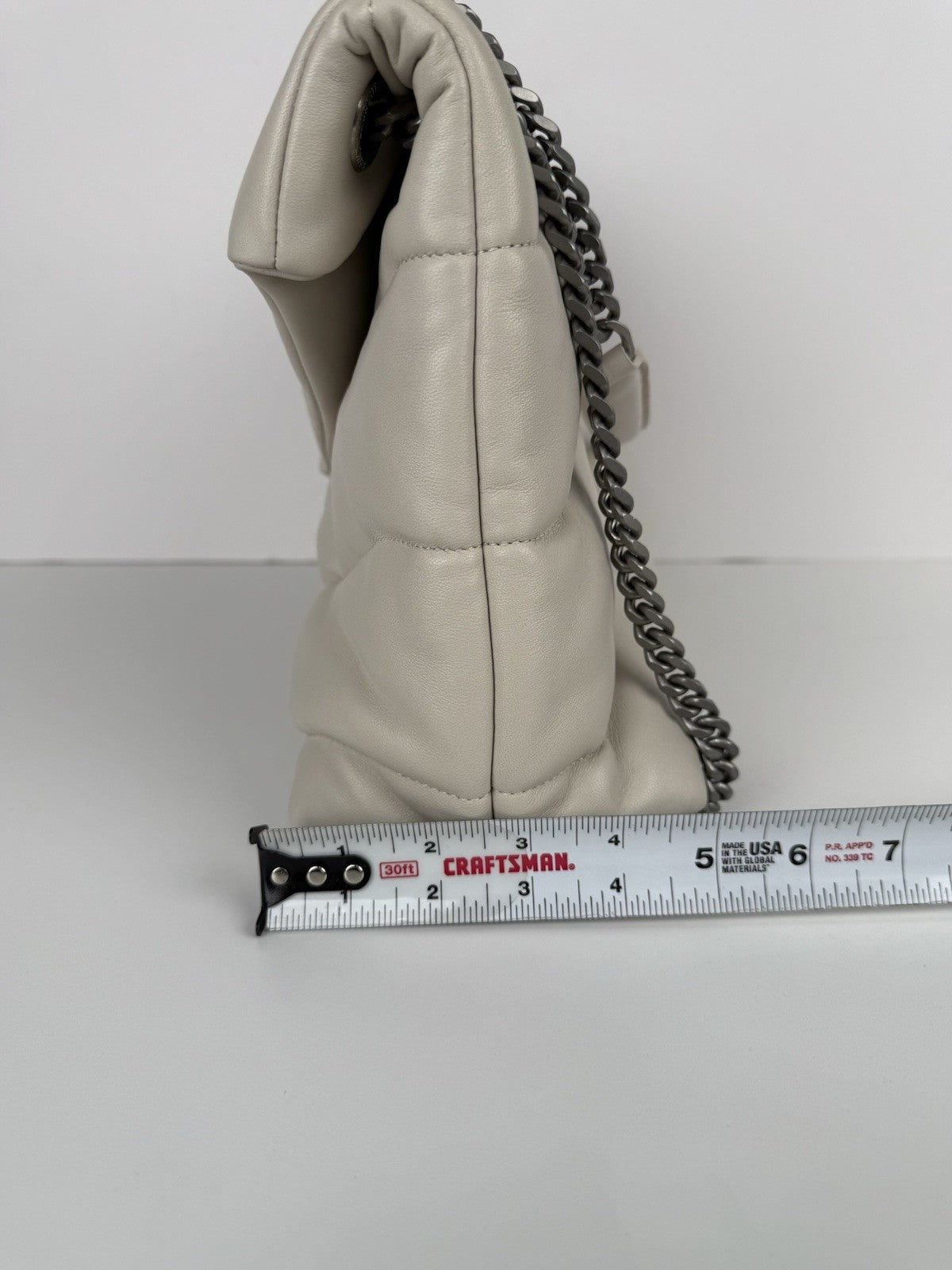 Saint Laurent LouLou Puffer Medium Shoulder Bag in White