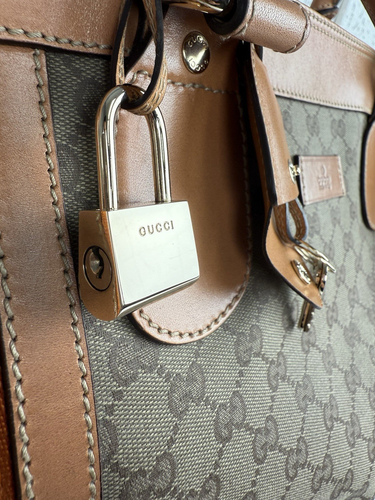 Gucci Canvas Messenger Luggage Bag Large