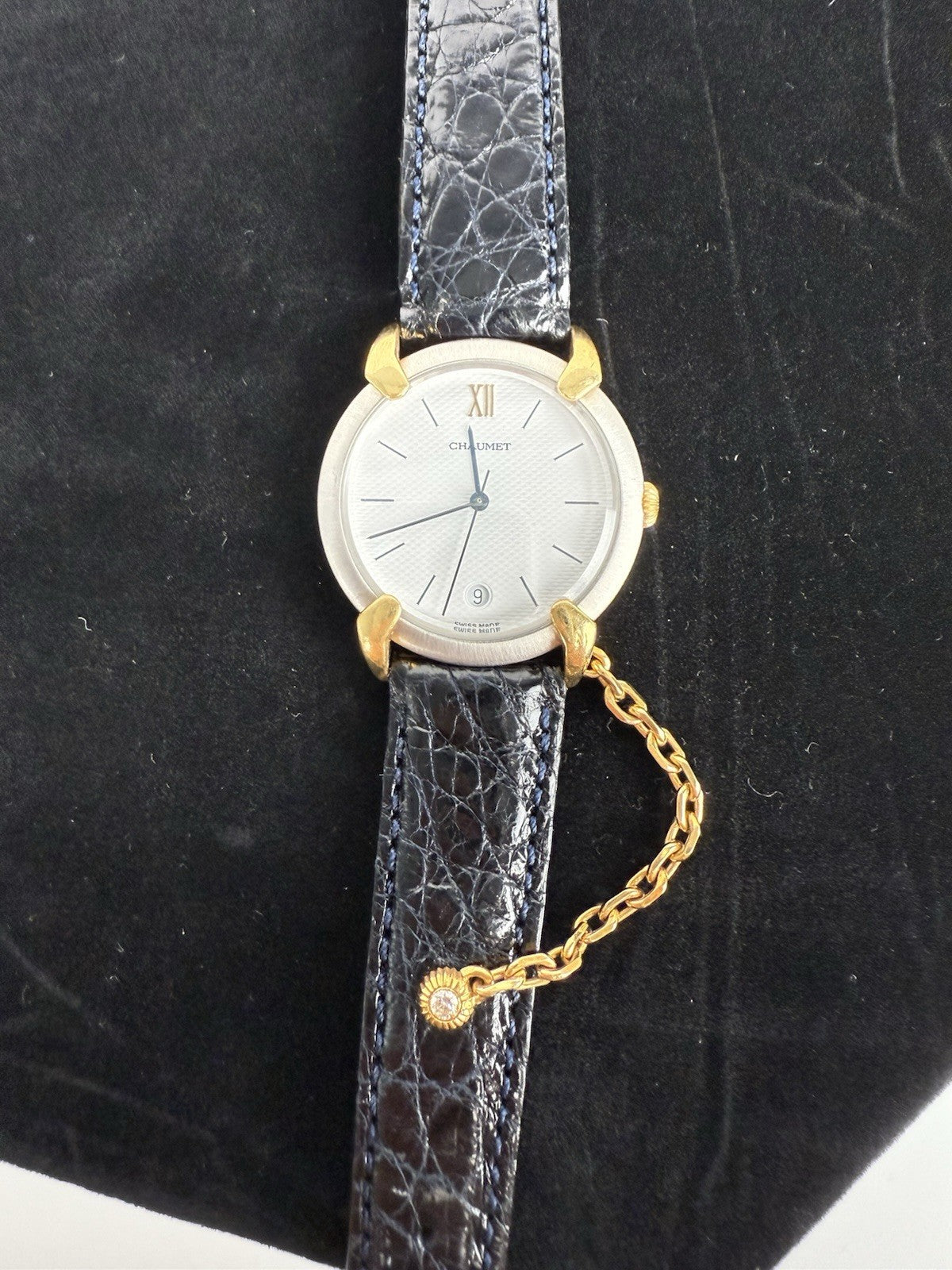 CHAUMET Paris 18k Gold & Stainless Steel Griffith 32mm Quartz Watch 9 Inch Size