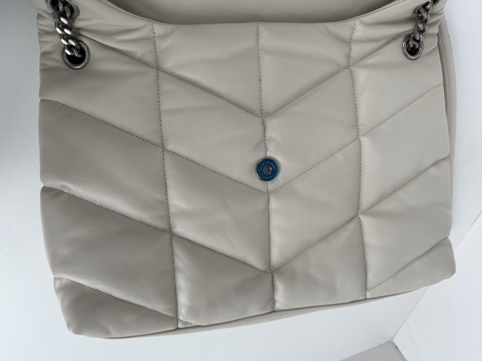 Saint Laurent LouLou Puffer Medium Shoulder Bag in White
