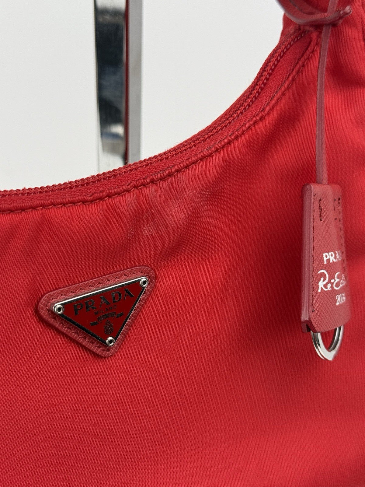 Prada Tessuto Re-Edition 2000 Red Hobo Bag