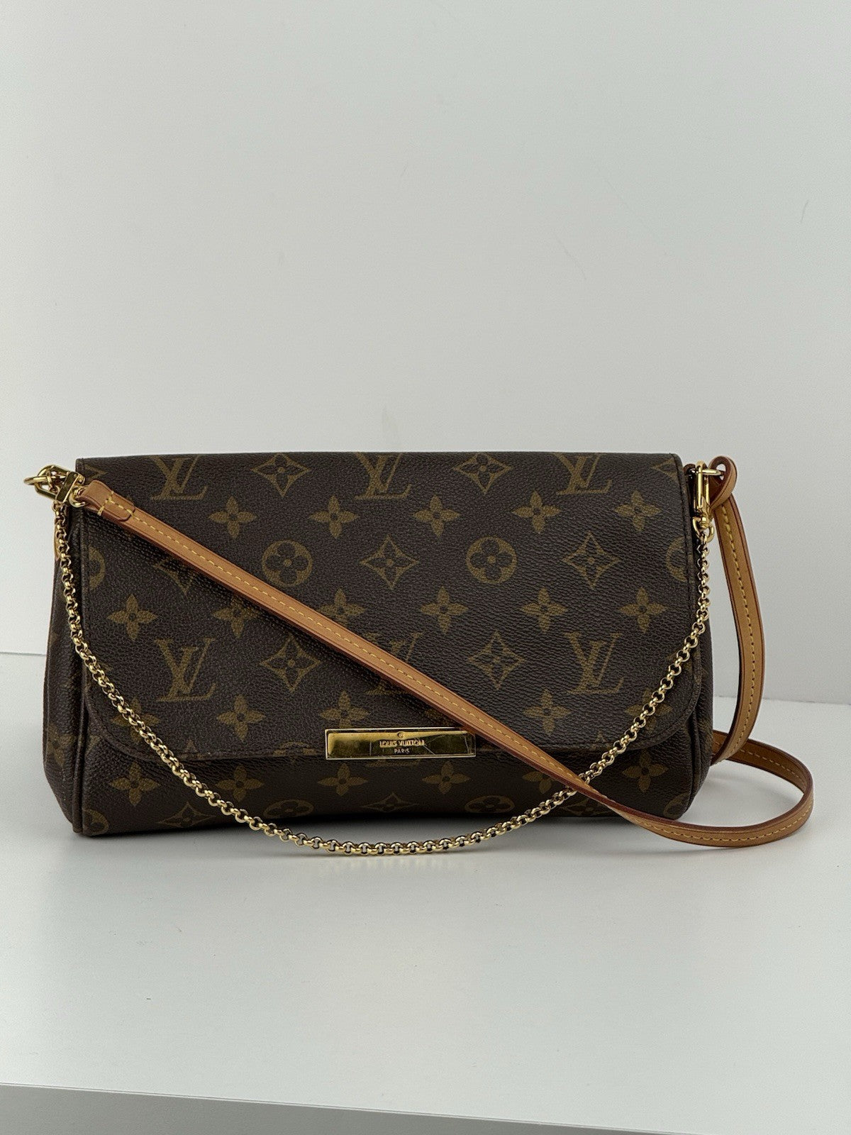 Louis Vuitton Favorite MM Brown Leather Crossbody Bag