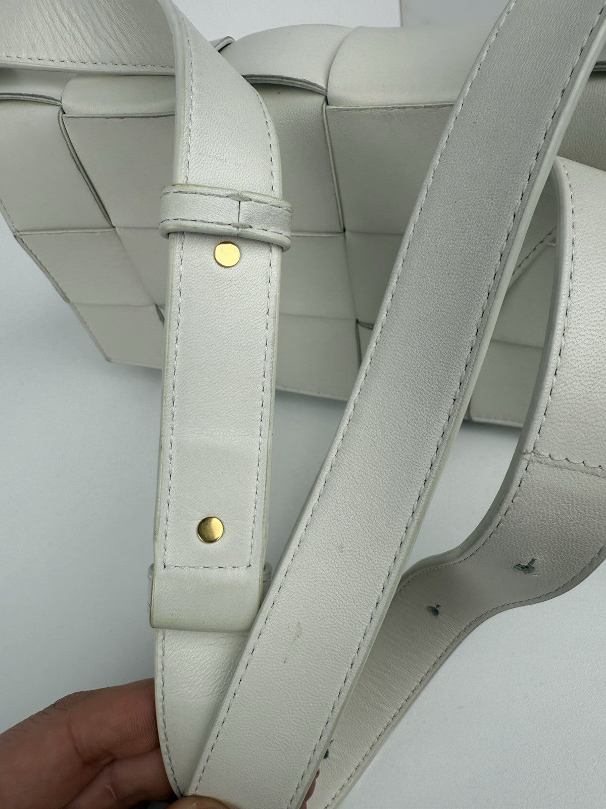Bottega Veneta Intrecciato Cassette Shoulder Bag White