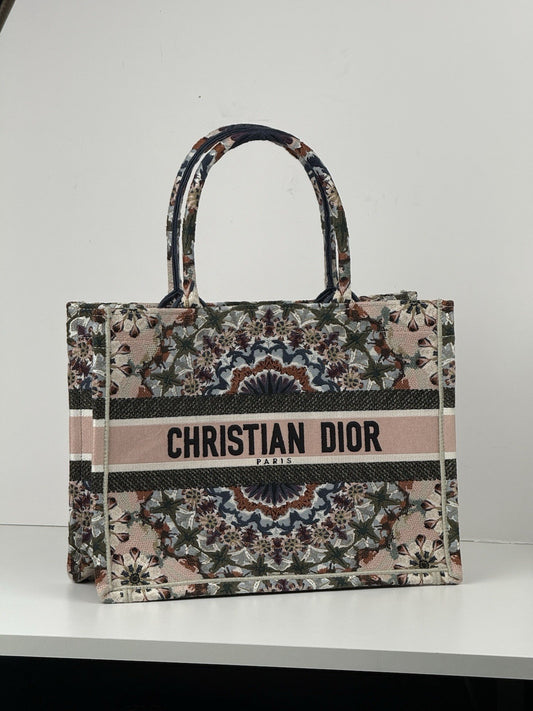 Dior White Flower Book Tote Bag