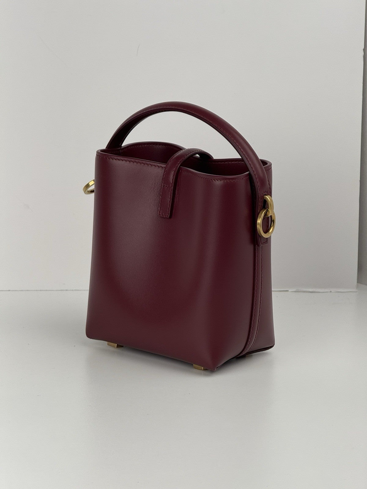 Saint Laurent LE 37 Mini Leather Dark Bordeaux Bag