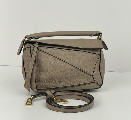 Loewe Puzzle Bag Beige Leather Mini Top Handle Bag 