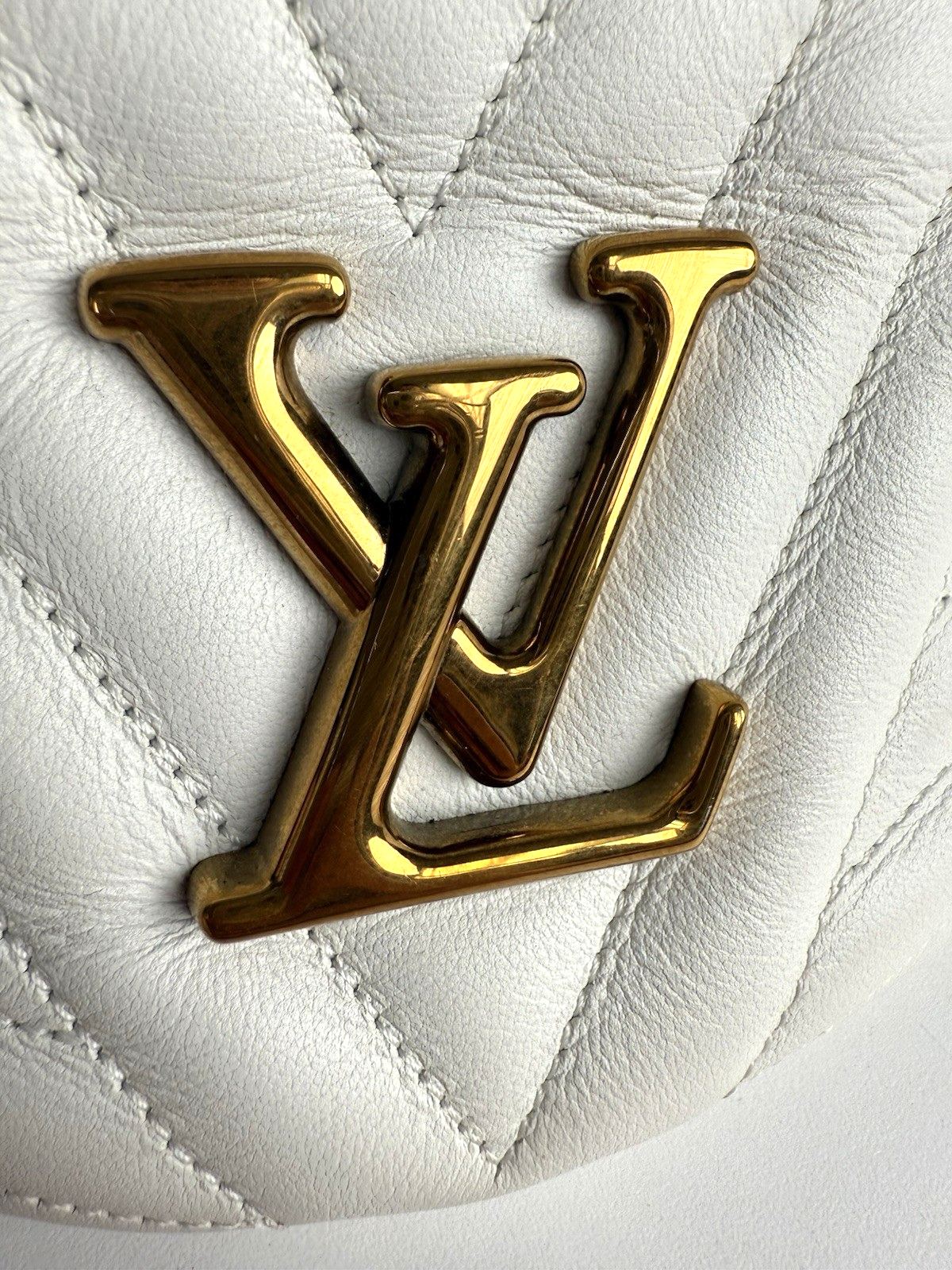 Louis Vuitton Calfskin Leather New Wave Bumbag Belt Bag for Women in White