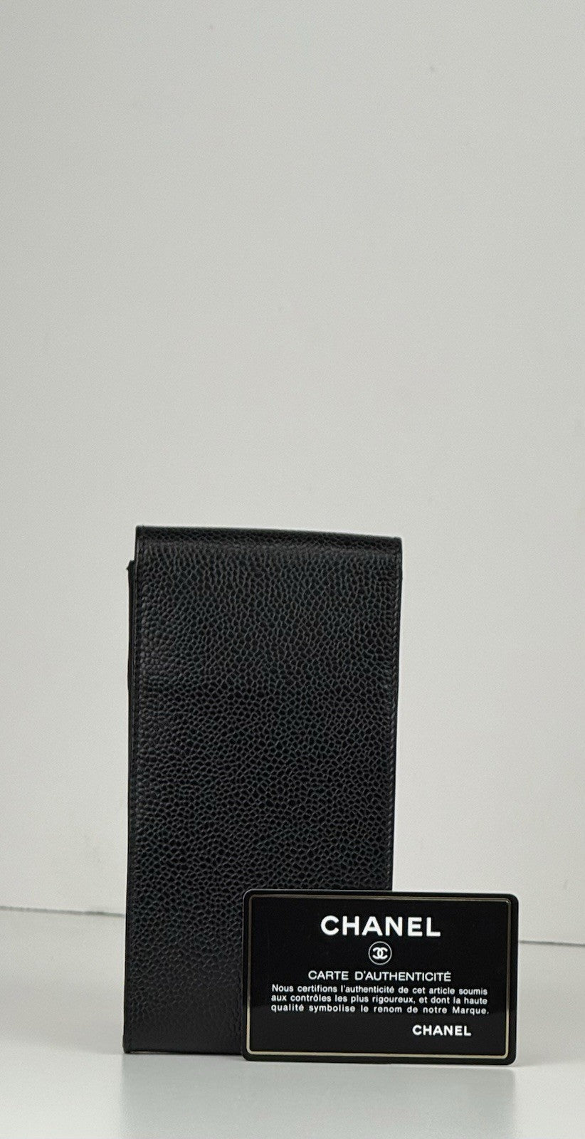 CHANEL Black Caviar Leather Accessories Glasses Case 