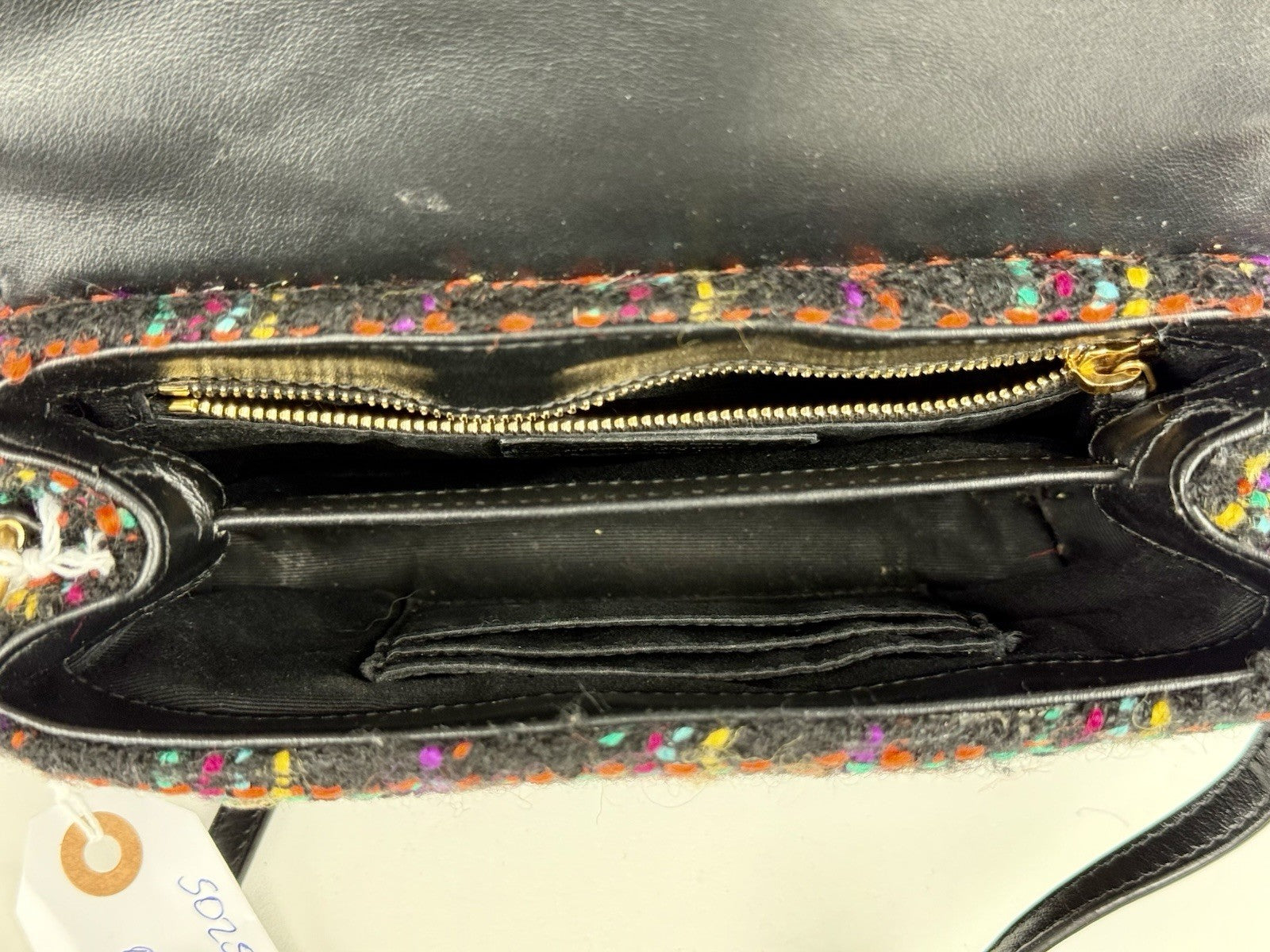 Saint Laure Tweed Toy Loulou Shoulder Bag Black