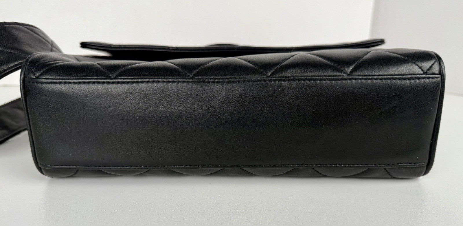 Chanel Quilted Covered CC Black Lambskin Single Flap Shoulder Bag