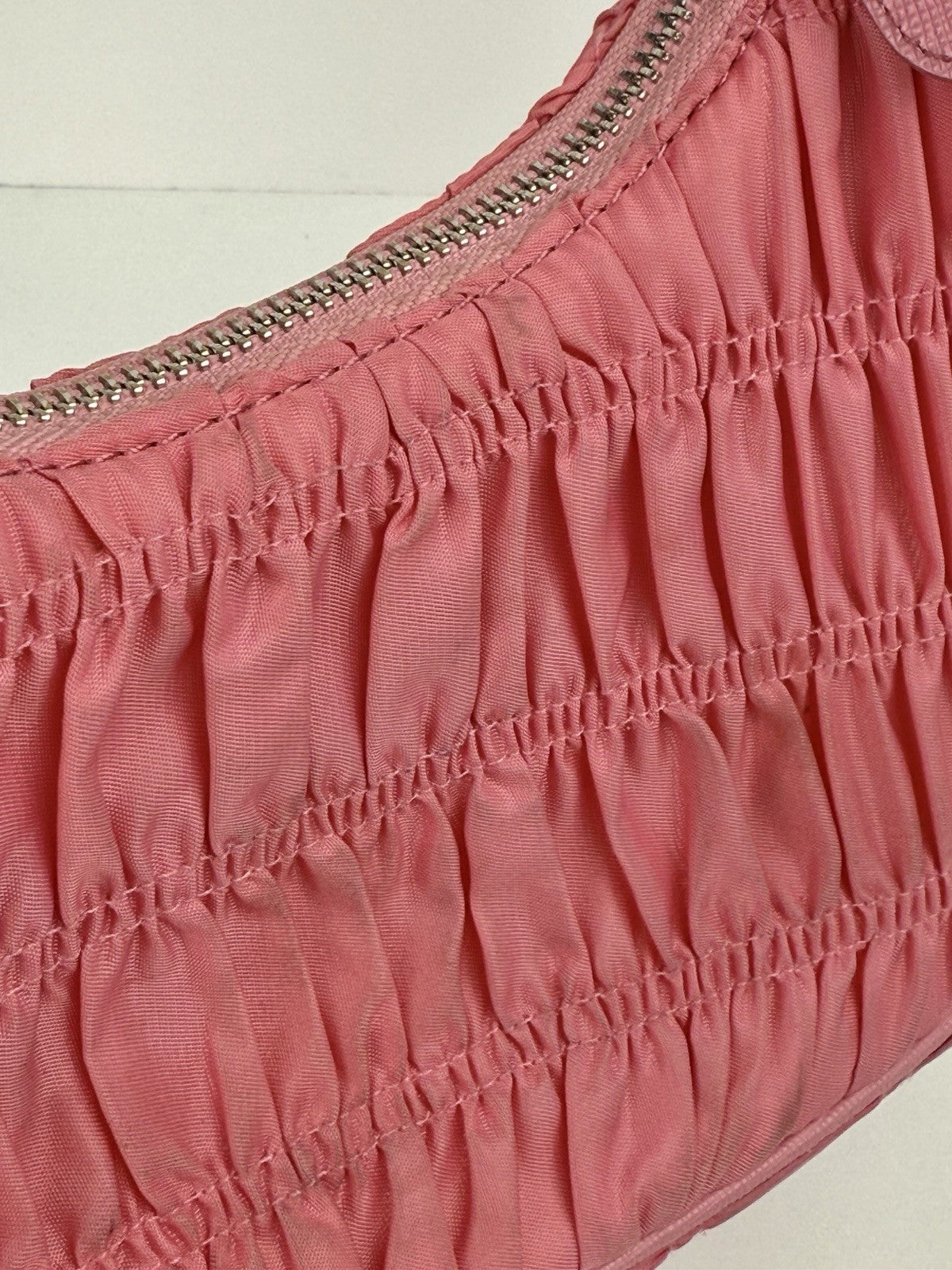 Prada Hobo Tessuto Gaufre Nylon Shoulder Bag In Pink