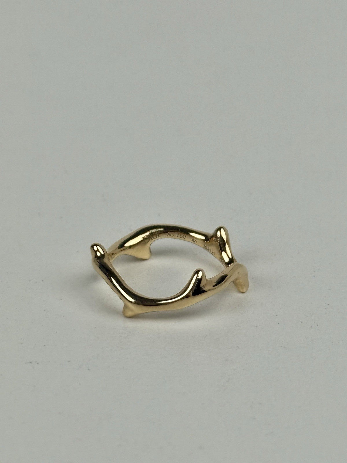 Dior 18K Yellow Gold Bois de Rose Ring 46  (Size 3)