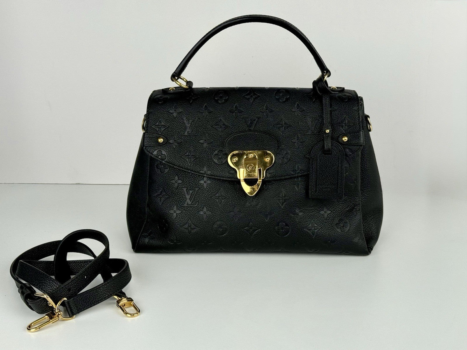 Louis Vuitton Black Monogram Empreinte Leather Georges BB Bag