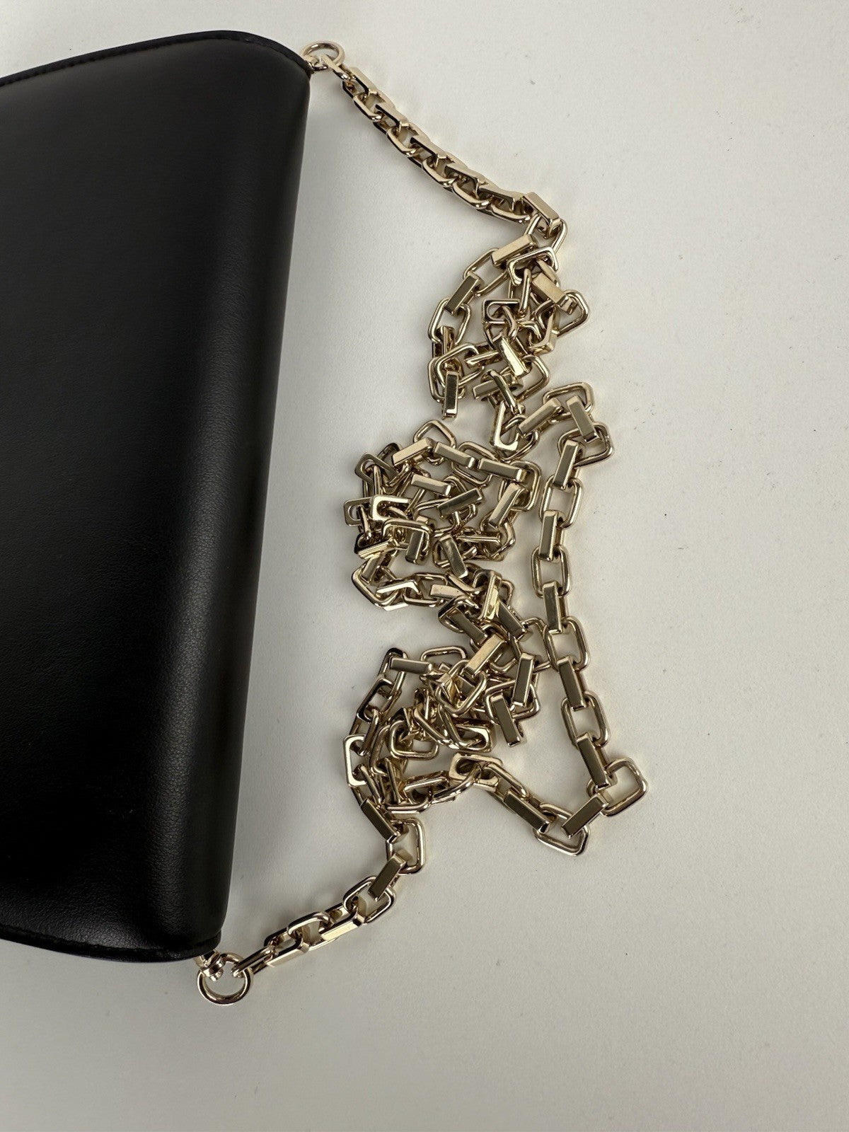 Jimmy Choo Chain Women's Evening Shoulder Bag in Black Leather