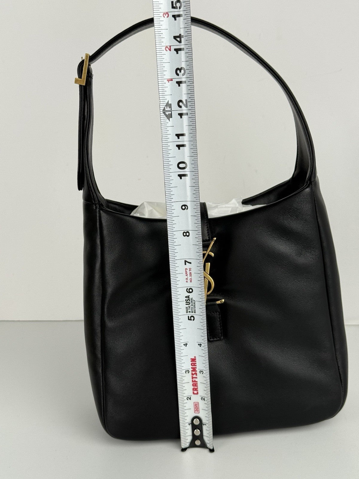 Saint Laurent Black Smooth Calfskin Le 5 a 7 Hobo