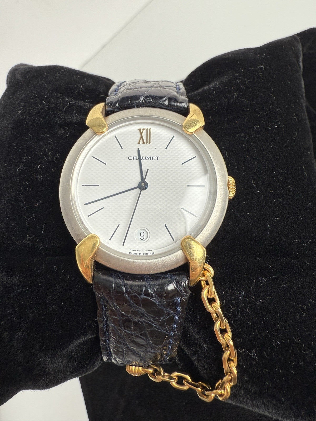 CHAUMET Paris 18k Gold & Stainless Steel Griffith 32mm Quartz Watch 9 Inch Size