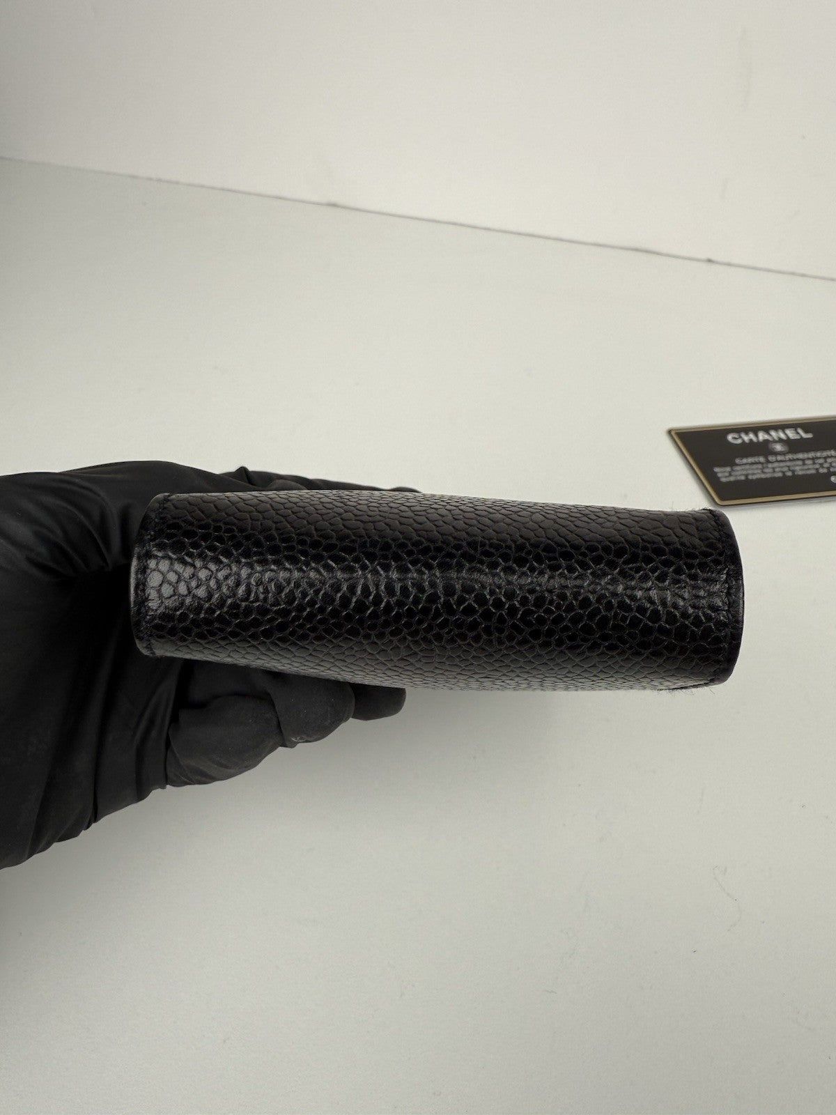 CHANEL Black Caviar Leather Accessories Glasses Case 