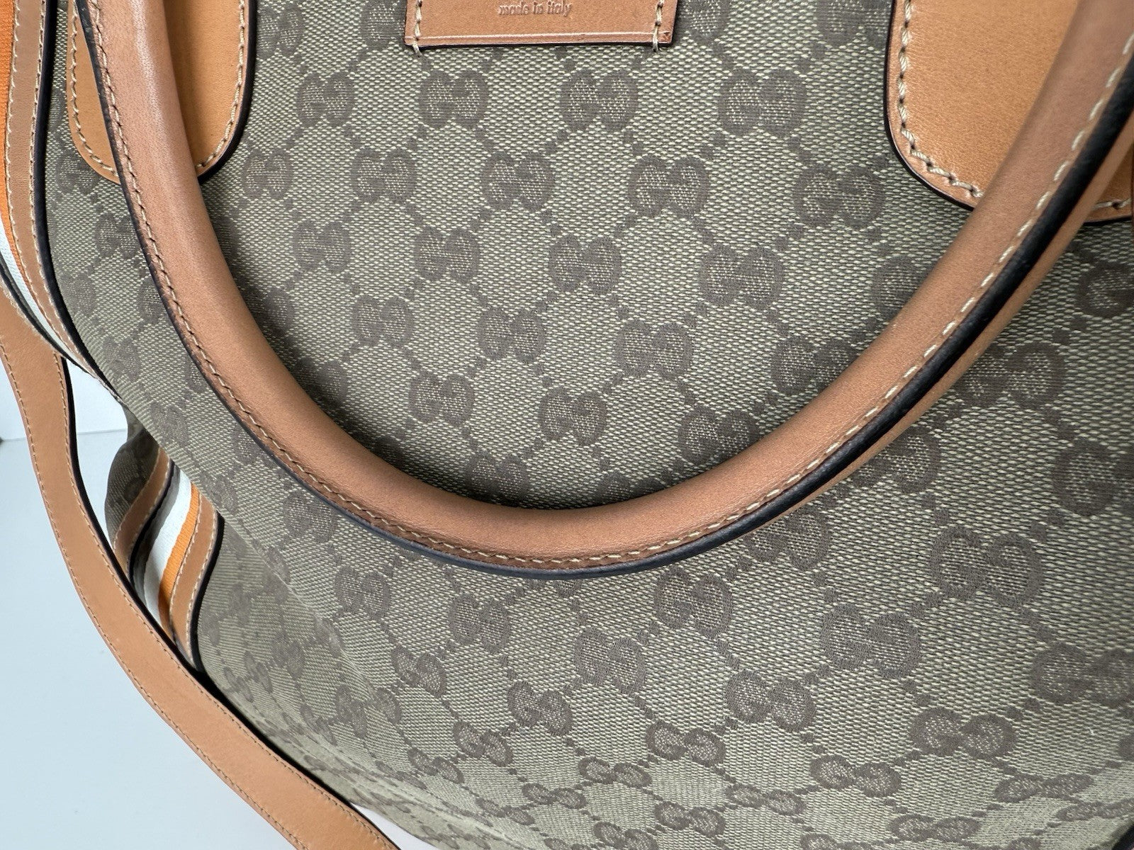 Gucci Canvas Messenger Luggage Bag Large