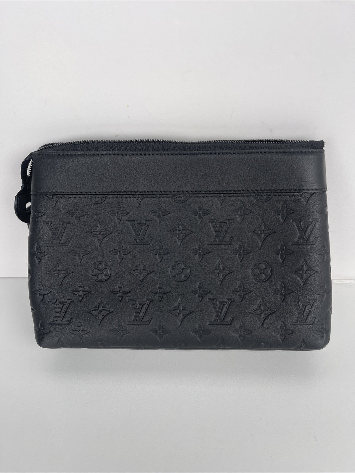 LOUIS VUITTON Bag Pochette Voyage Souple M82545 Black Monogram Pouch Microchip