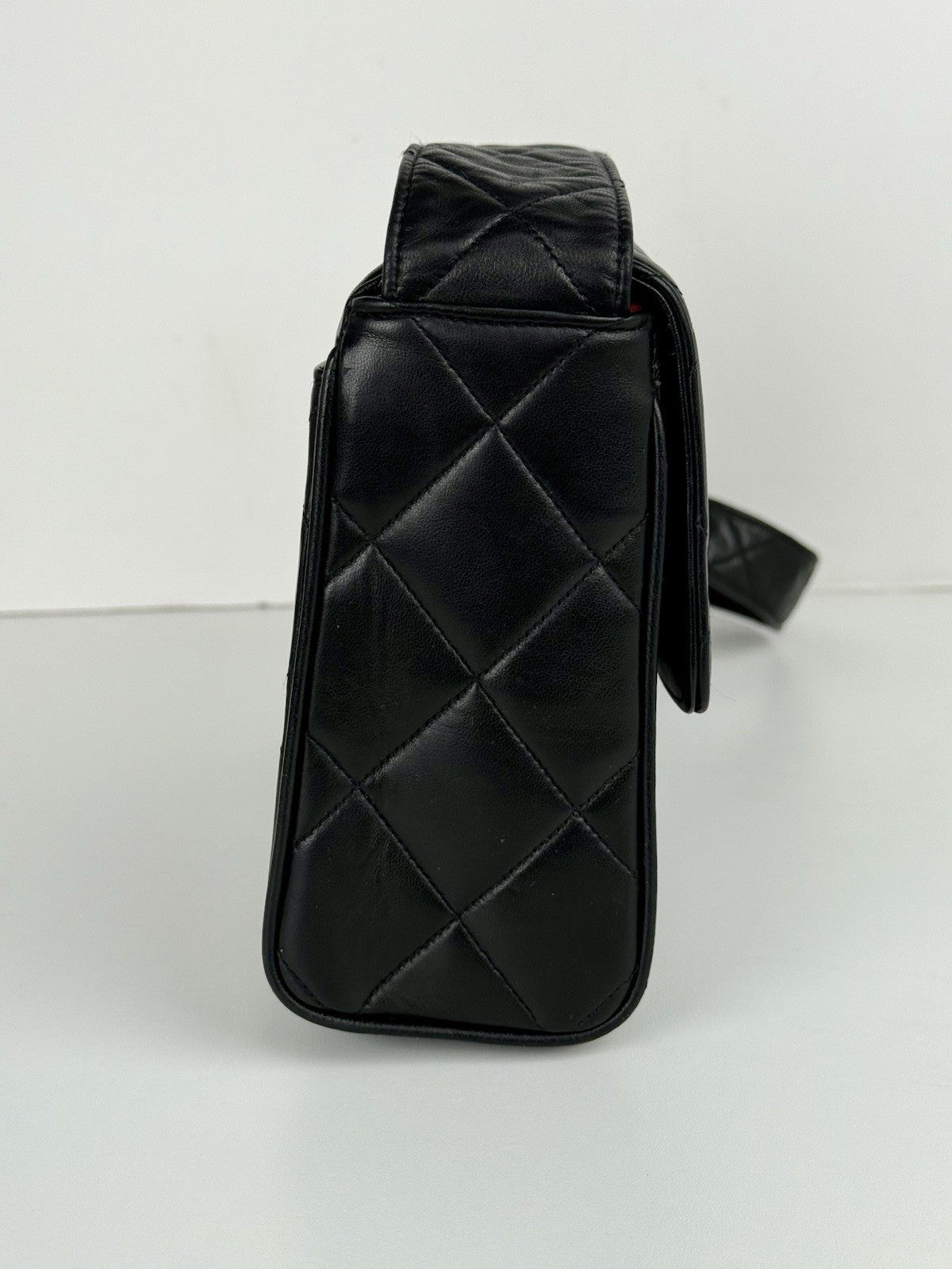 Chanel Quilted Covered CC Black Lambskin Single Flap Shoulder Bag