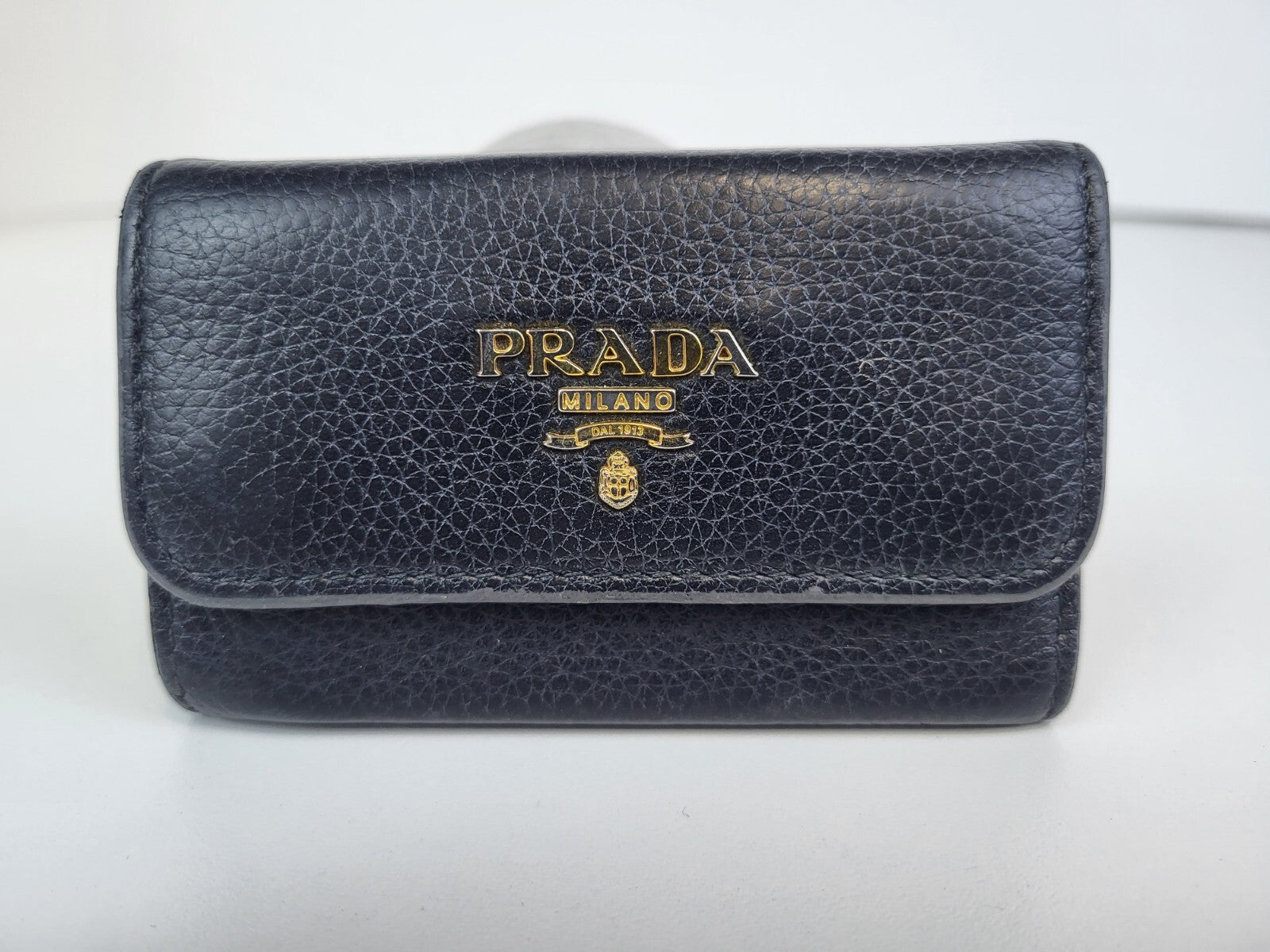 PRADA Women's Leather Black Solid Key Case 