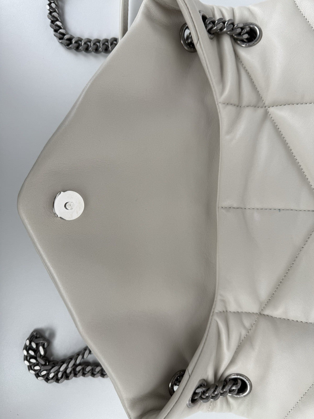 Saint Laurent LouLou Puffer Medium Shoulder Bag in White