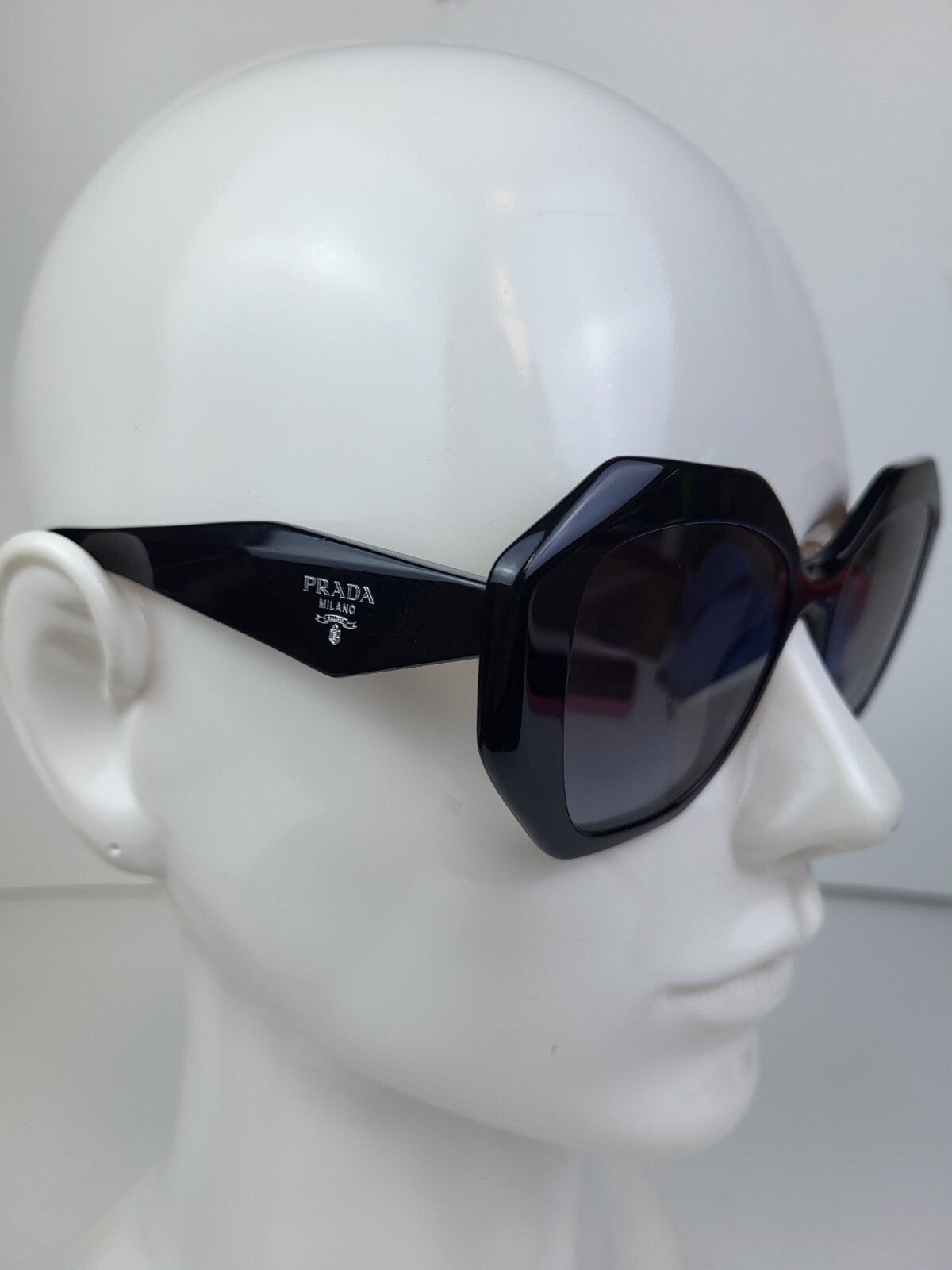 Prada Sunglasses SPR16W 1AB-5D1 53[]20 145 Women Black Geometric 