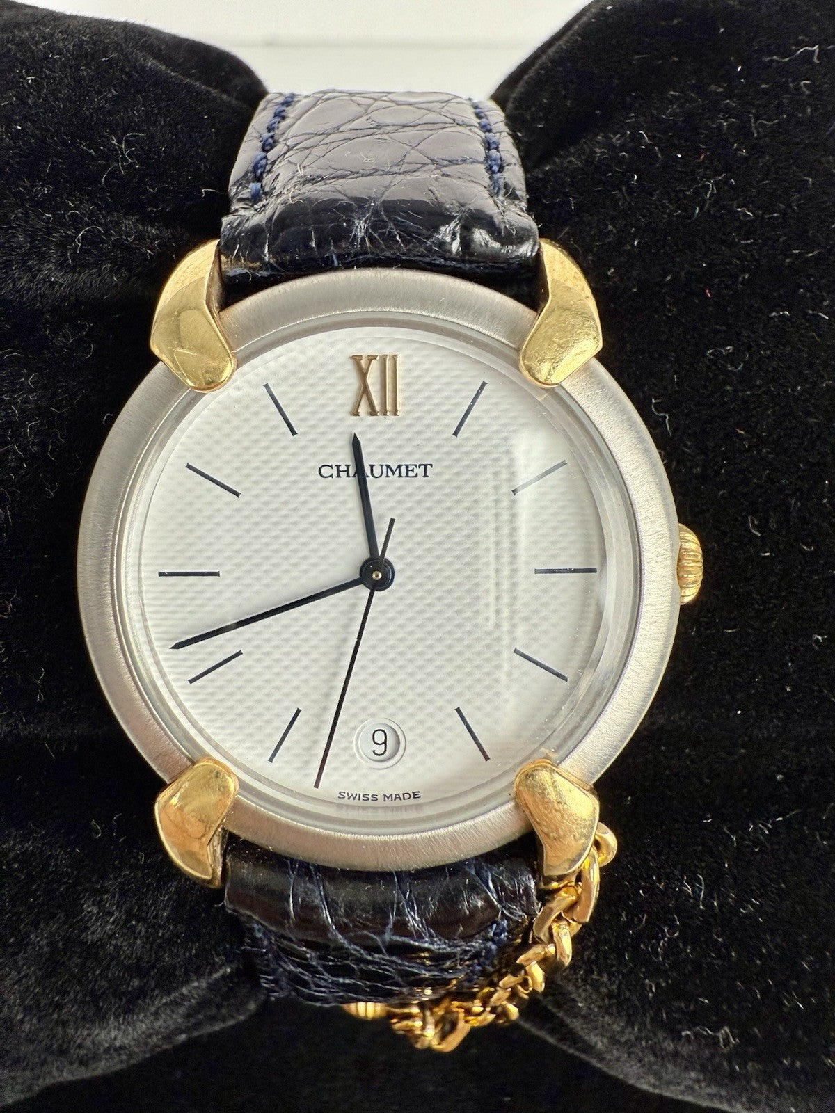 CHAUMET Paris 18k Gold & Stainless Steel Griffith 32mm Quartz Watch 9 Inch Size