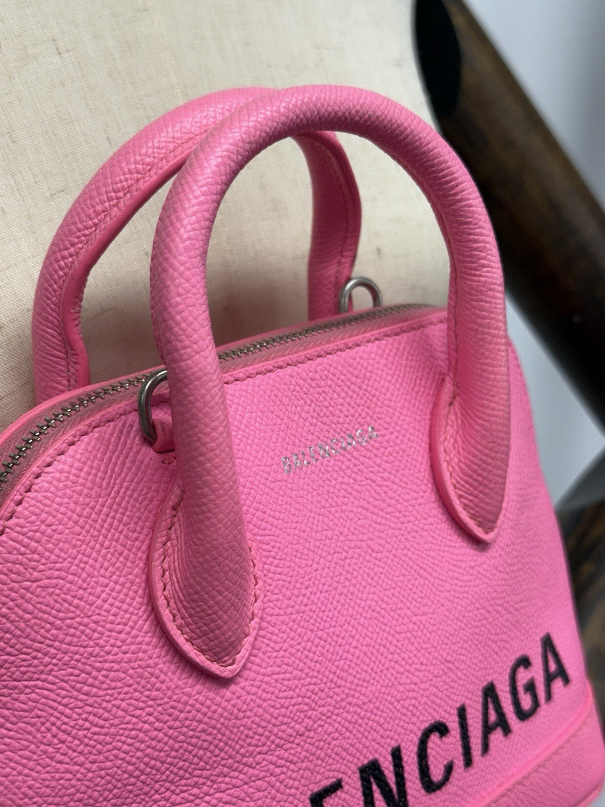 Balenciaga Ville XXS Top Handle Women's Bag in Pink Leather