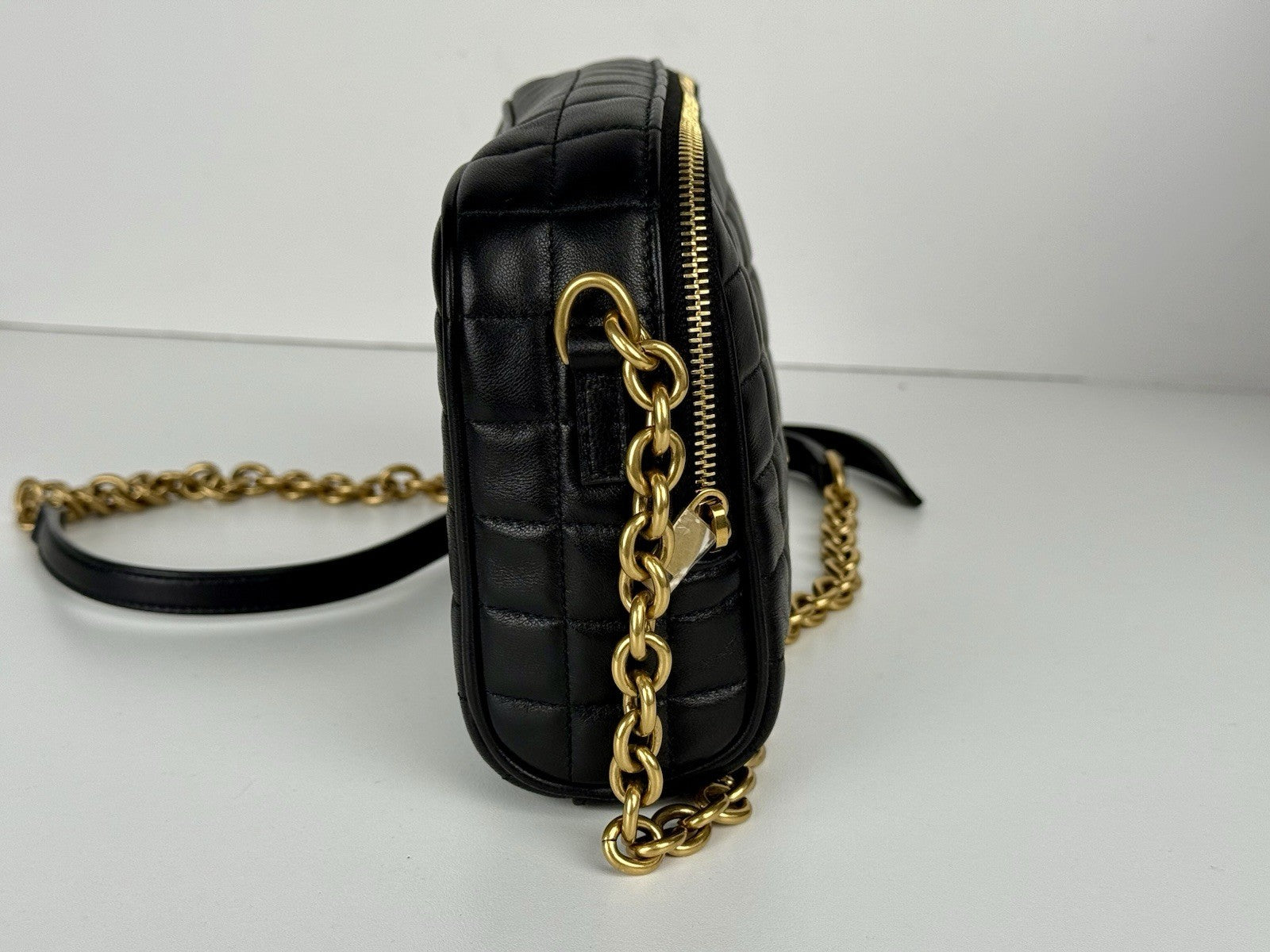 Saint Laurent Cassandre Mini Camera Bag in Quilted Soft Mat Leather