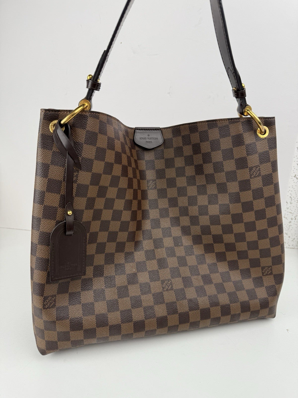 LOUIS VUITTON Damien EBENE  Graceful MM Canvas Shoulder Bag