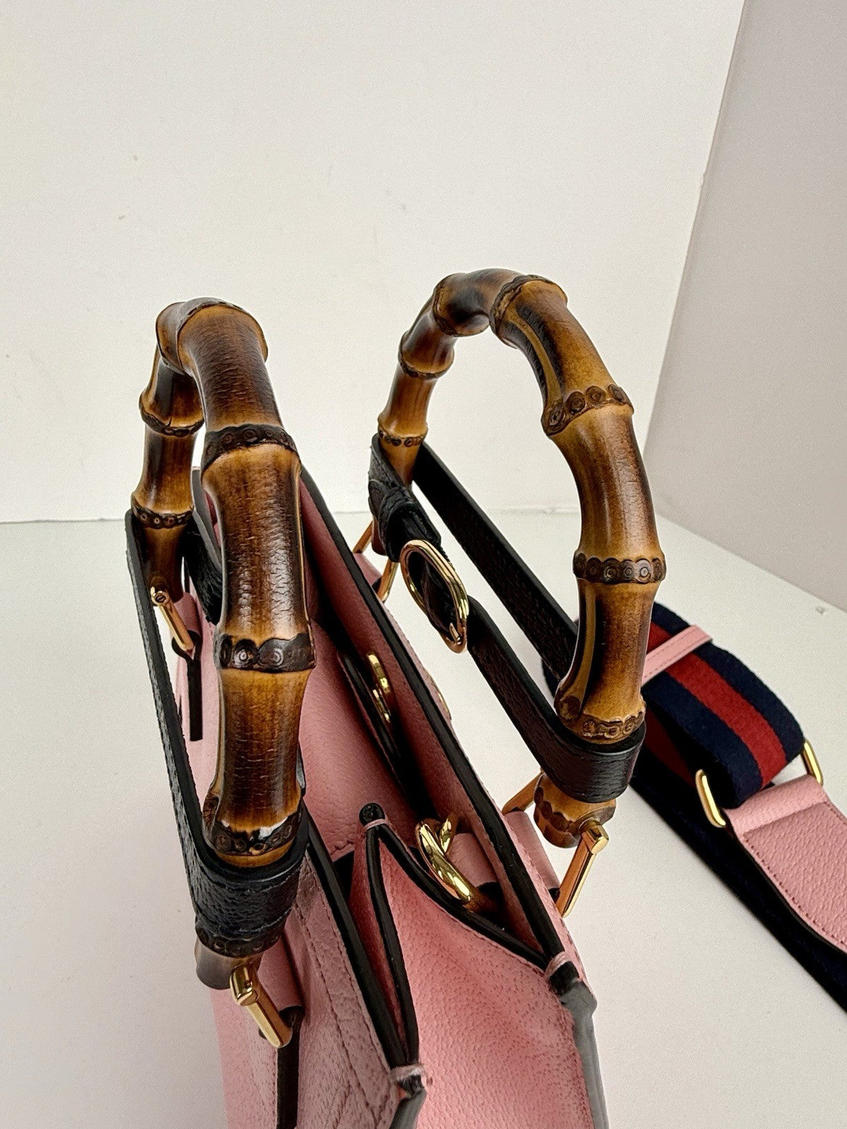 Gucci Bag Mini Diana Bamboo Handle Tote Pink Leather