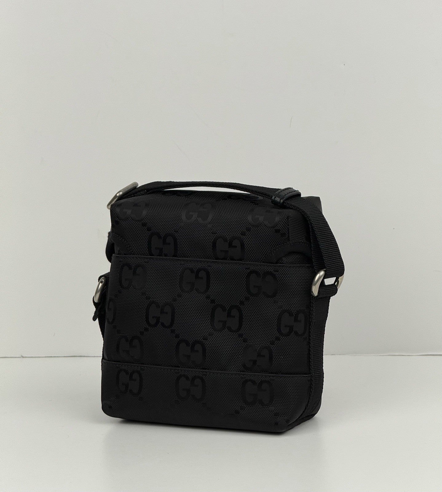 Gucci Econyl Nylon Monogram Off The Grid Messenger Bag Black