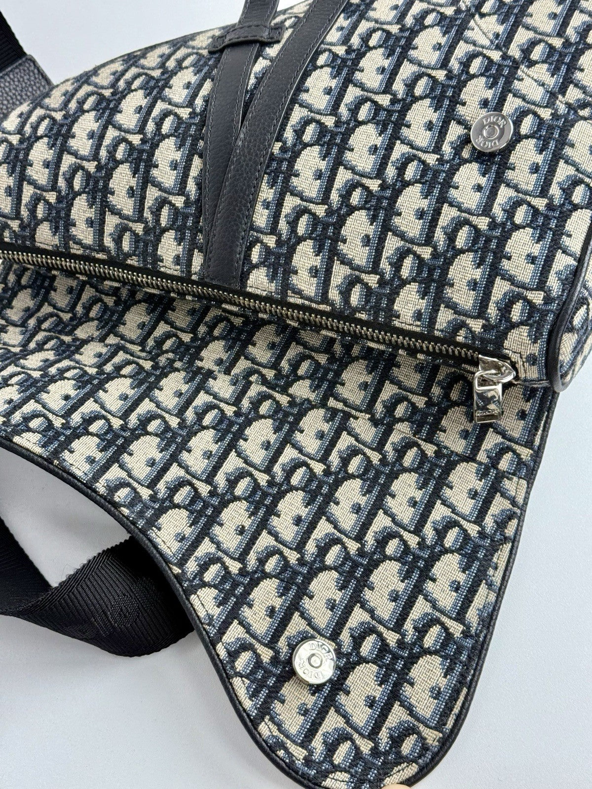 DIOR JACQUARD OBLIQUE SADDLE BAG MENS CHRISTIAN DIOR BLACK