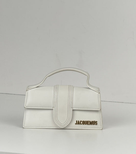JACQUEMUS  Calfskin Le Bambino White Bag