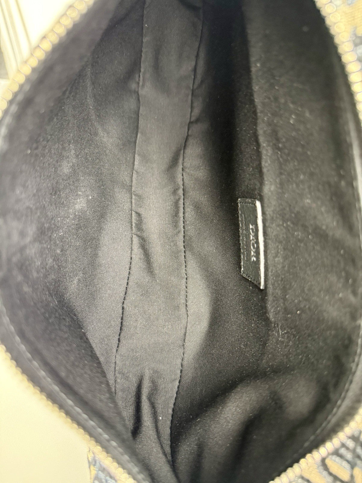 DIOR JACQUARD OBLIQUE SADDLE BAG MENS CHRISTIAN DIOR BLACK