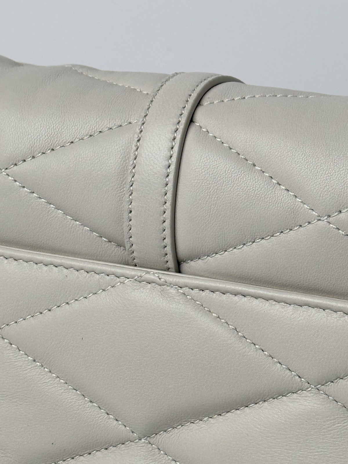 Saint Laurent Lambskin Quilted Le 57 Diamond Shoulder Bag Crema